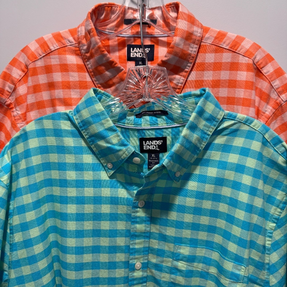 NEW 2 Lands' End Short Sleeve Button Down Shirts NWOT Traditional Fit - Picture 13 of 16